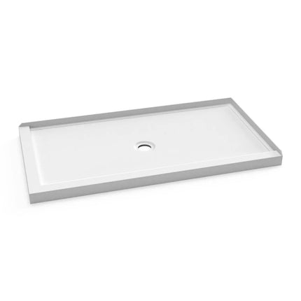 Kalia KONCEPT 60x32  Rectangular Acrylic Shower Base 60x32 with Central Drain and Right Integrated Tiling Flange on 2 Sides BW1809-240 - Plumbing Market