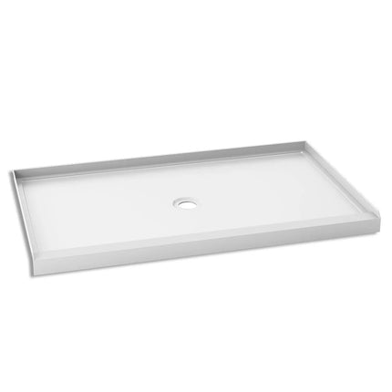 Kalia KONCEPT 60x36  Rectangular Acrylic Shower Base 60x36 with Central Drain and Integrated Tiling Flanges on 3 Sides BW1282-240 - Plumbing Market