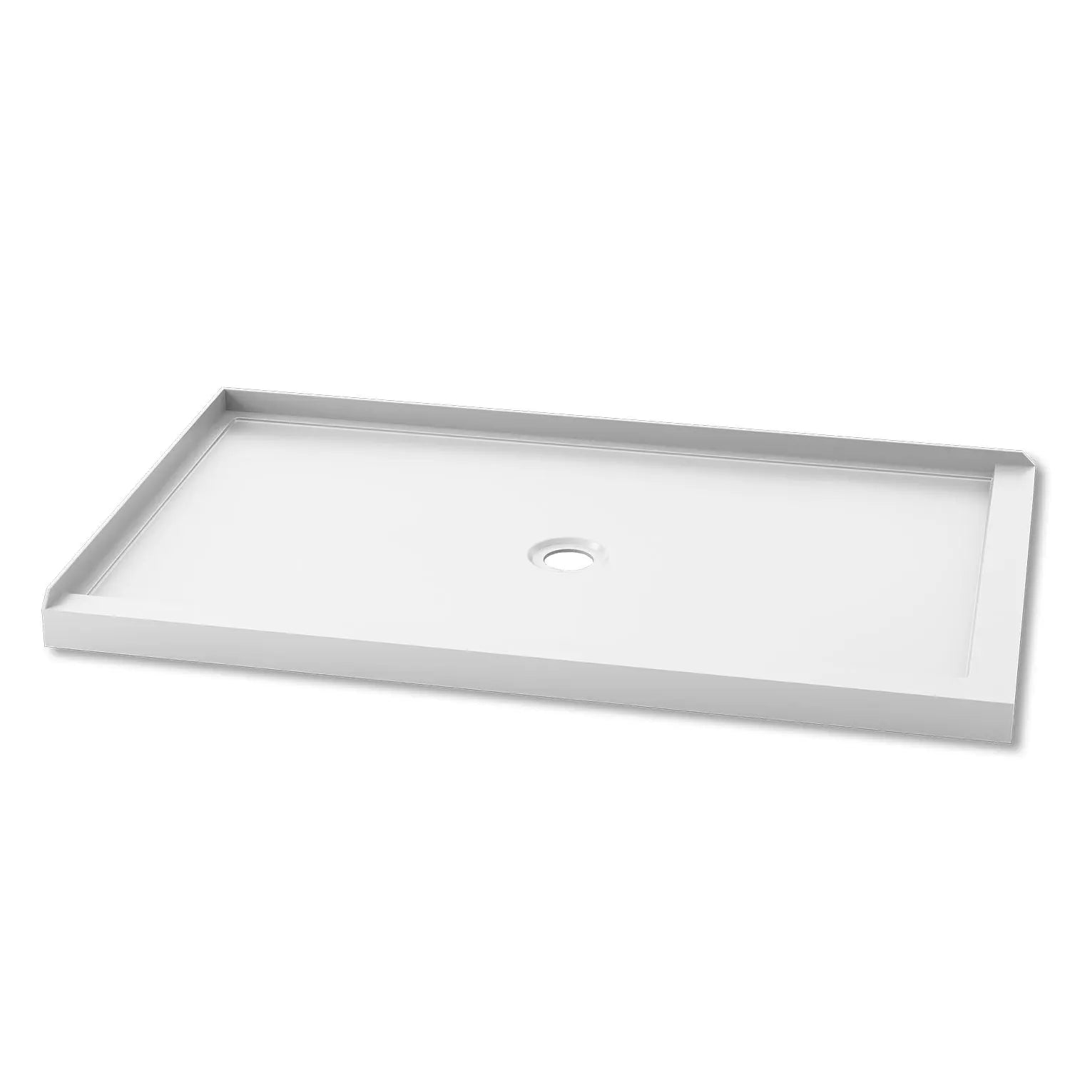 Kalia KONCEPT 60x36  Rectangular Acrylic Shower Base 60x36 with Central Drain and Left Integrated Tiling Flange on 2 sides BW1284-240 - Plumbing Market