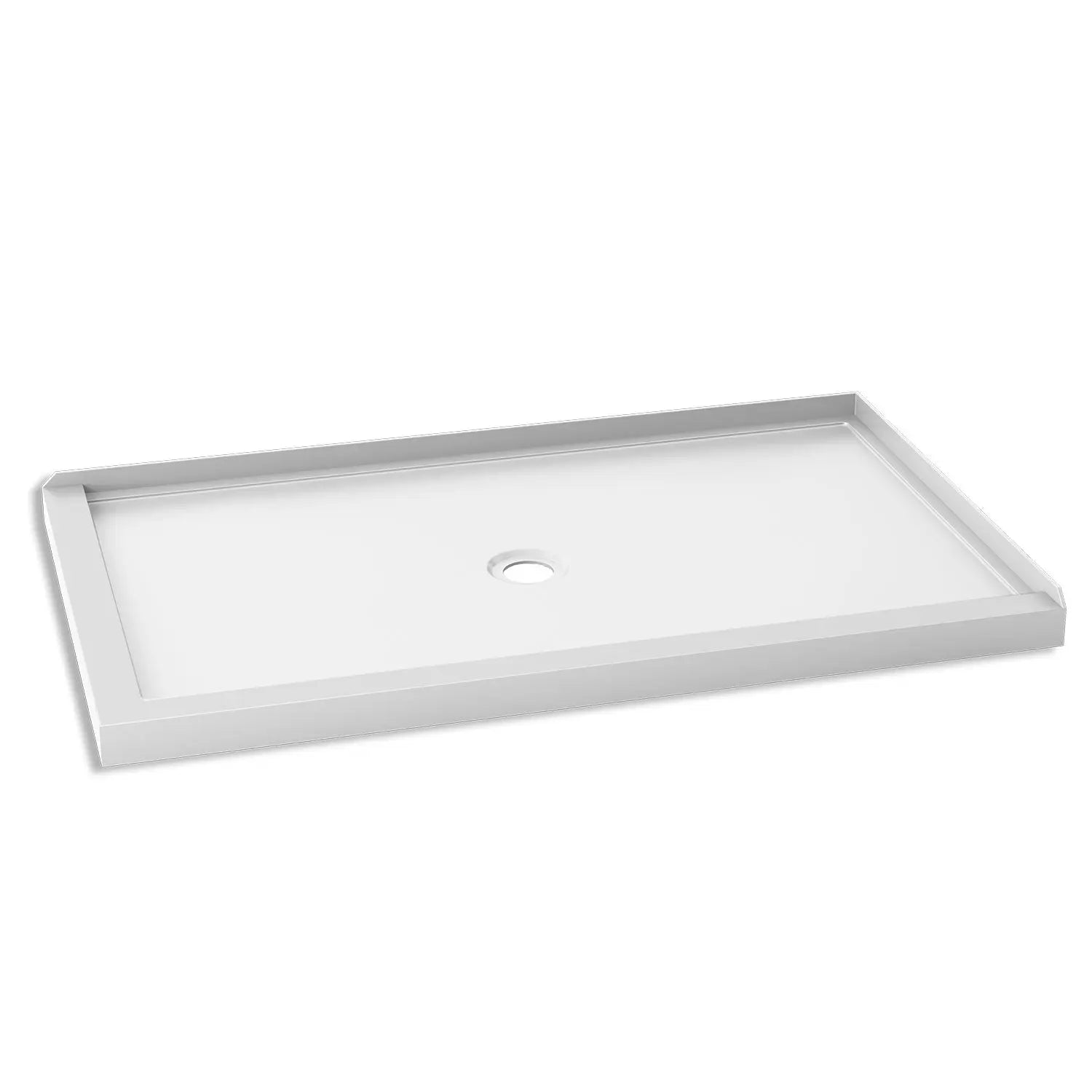 Kalia KONCEPT 60x36  Rectangular Acrylic Shower Base 60x36 with Central Drain and Right Integrated Tiling Flange on 2 Sides BW1283-240 - Plumbing Market