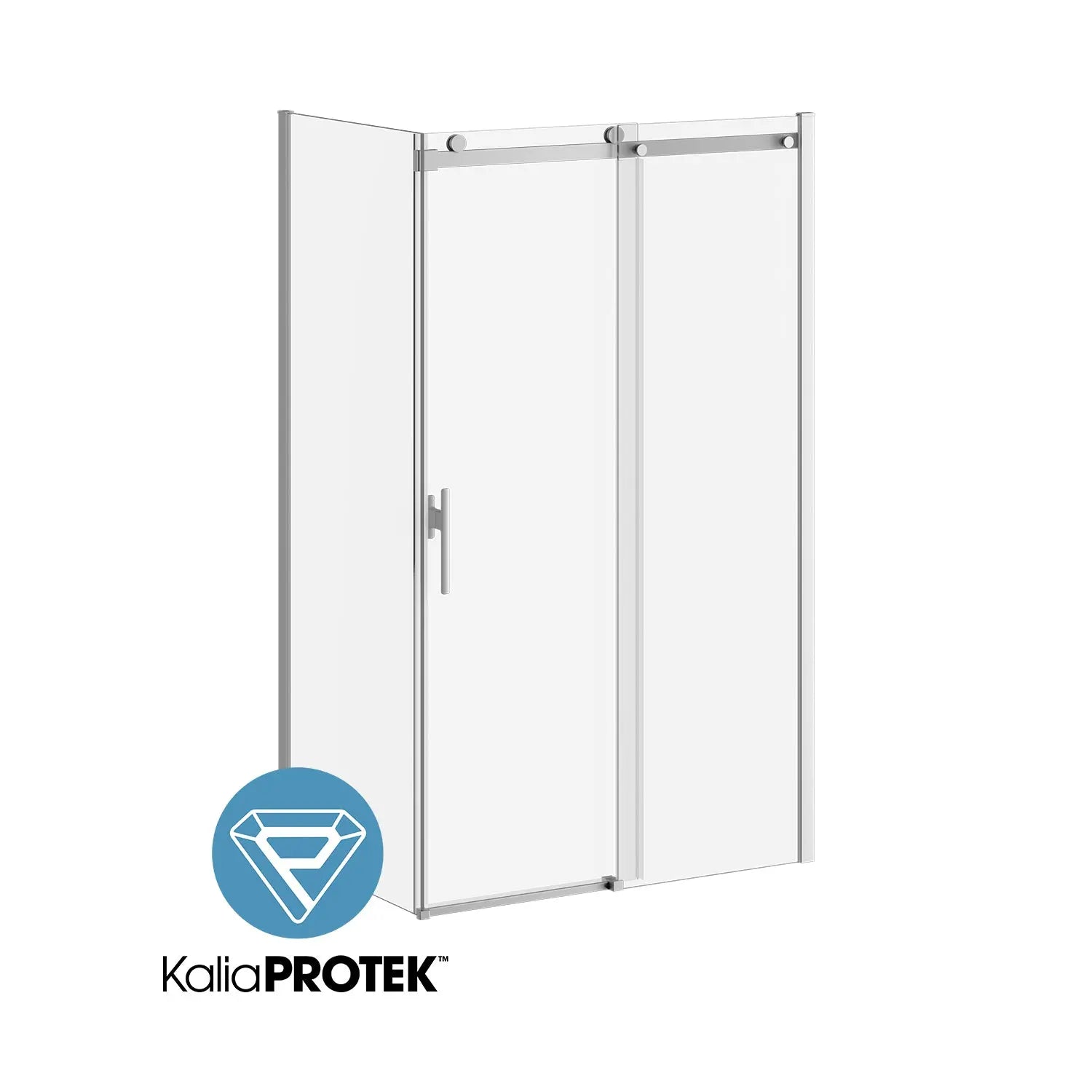 Kalia KONCEPT EVO with KaliaProtek  32''x77'' Duraclean Glass with Film Return Panel for Corner Installation (Reversible) Chrome DR2052-110-005 - Plumbing Market