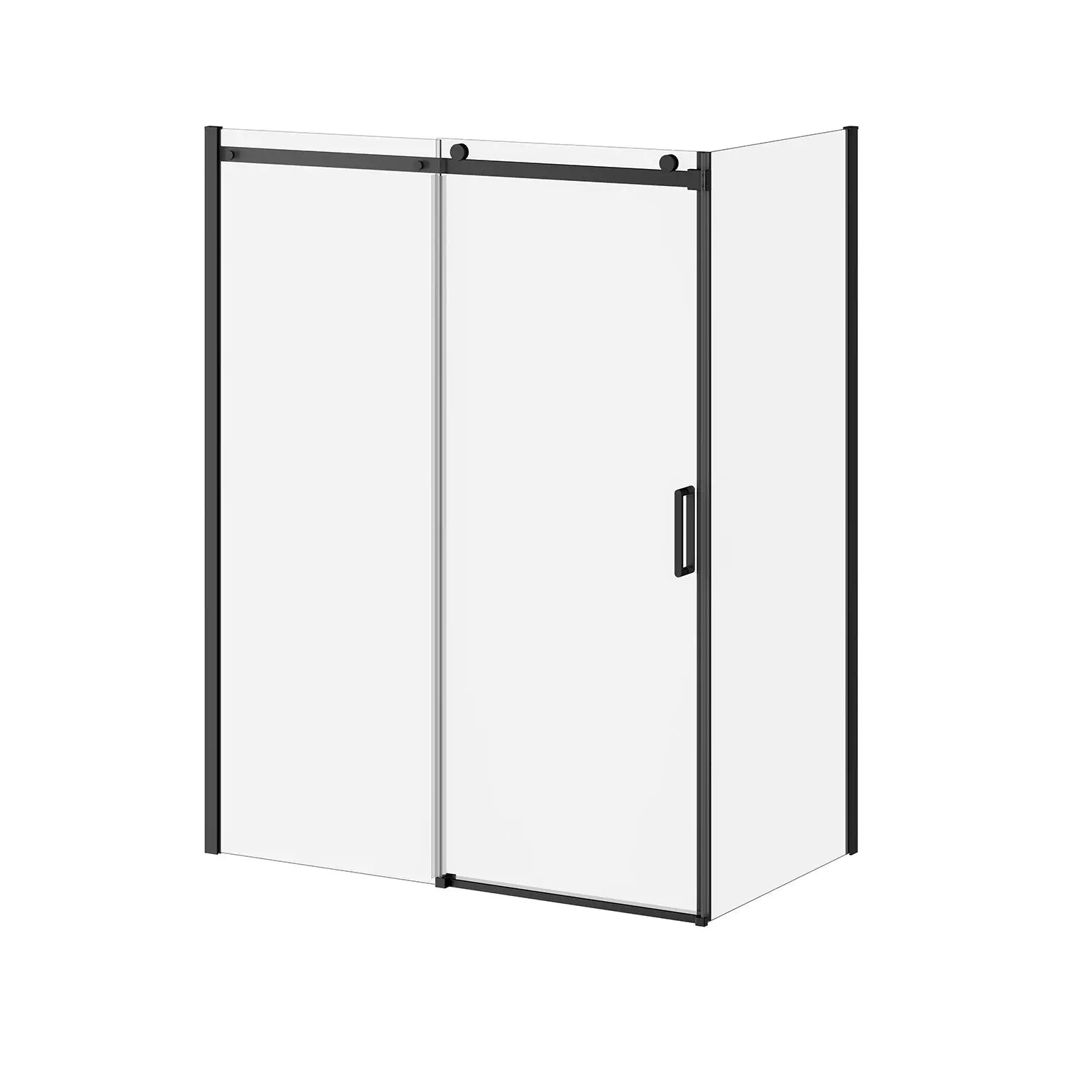 Kalia KONCEPT-II 36''x77'' Return Panel(Reversible) Matte Black Clear Glass DR1737-160-000 - Plumbing Market