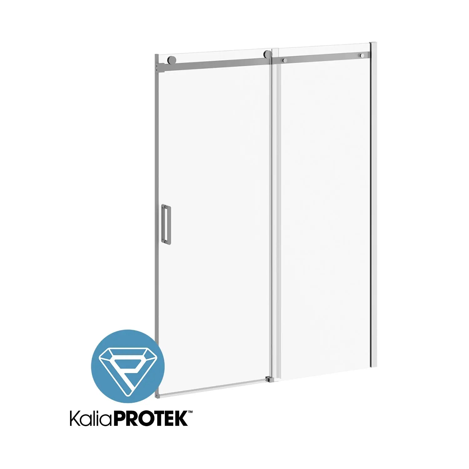 Kalia KONCEPT-II with KaliaProtek 60''x77'' Alcove Sliding Shower Door with Fixed and Mobile Panel (Left Opening) Chrome Clear Glass With Film DR2034-110-004 - Plumbing Market