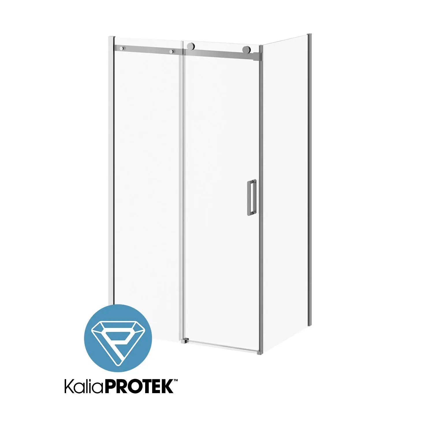 Kalia KONCEPT-II with KaliaProtek32''x77'' Return Panel (Right Opening) Chrome Clear Glass With Film DR2043-110-004 - Plumbing Market