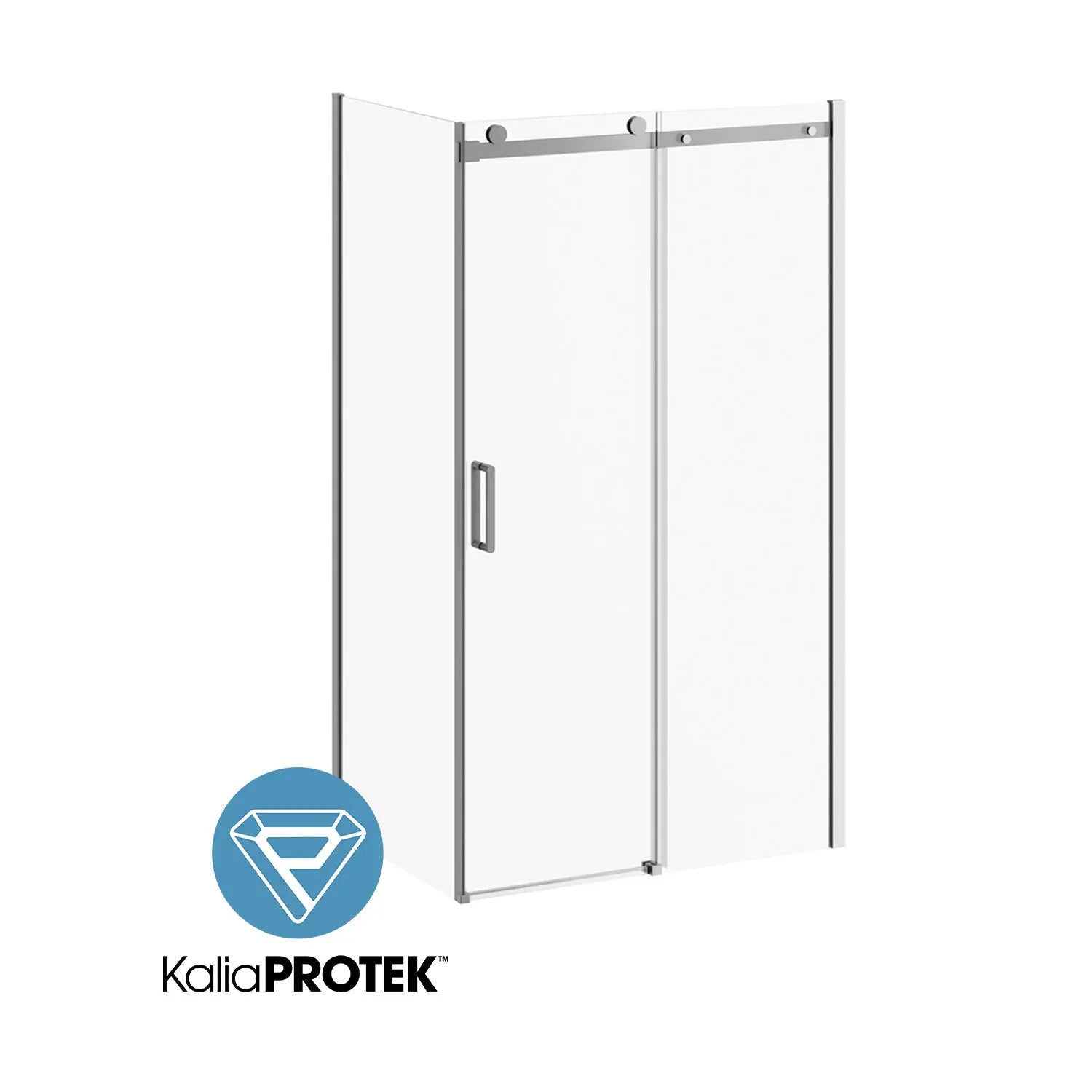 Kalia KONCEPT-II with KaliaProtek36''x77'' Return Panel (Right Opening) Chrome Clear Glass With Film DR2041-110-004 - Plumbing Market