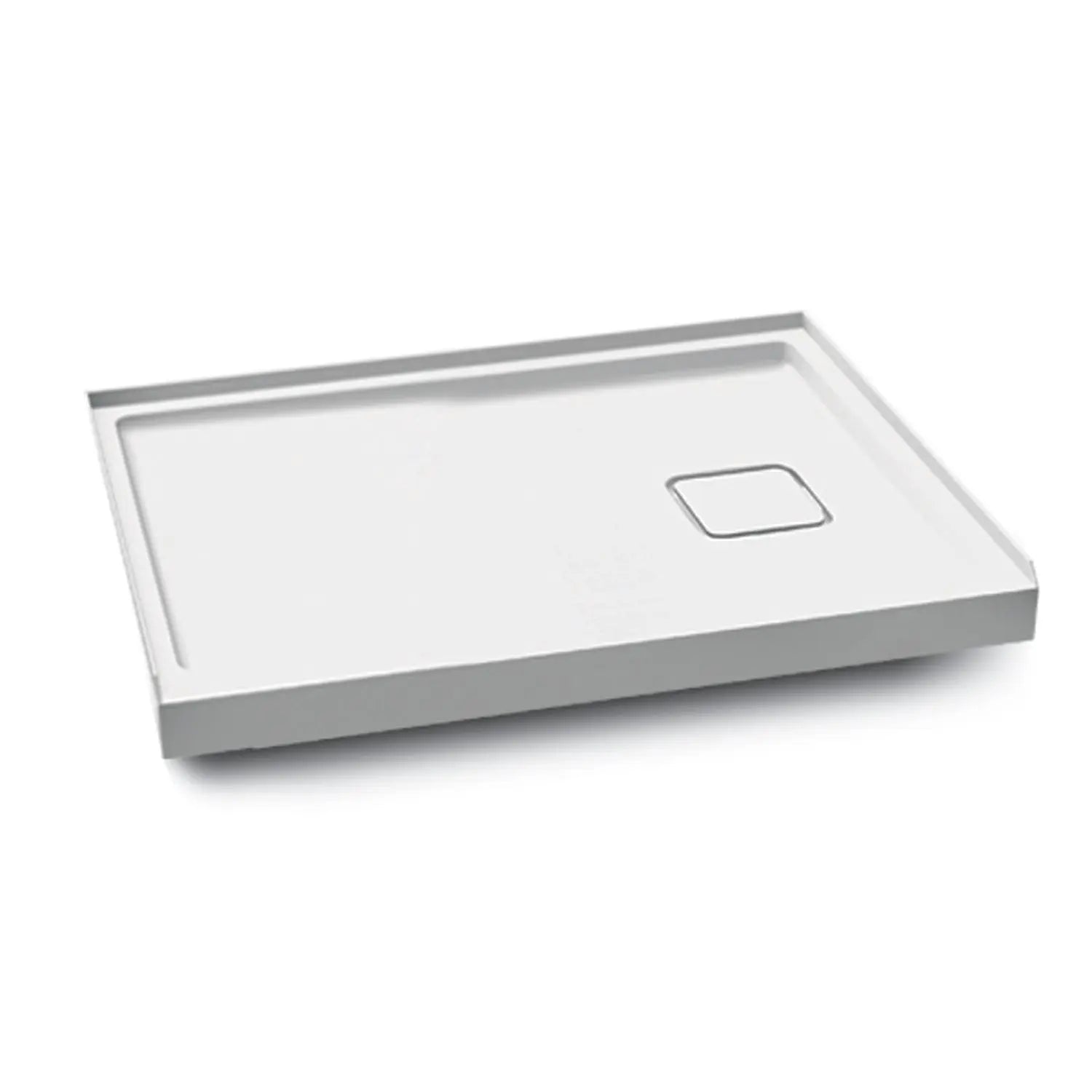 Kalia KOVER 48x32 Rectangular Acrylic Shower Base 48x32 with Right Drain and Integrated Tiling Flange on 3 Sides BW1550-240 - Plumbing Market
