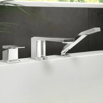 Kalia Kareo 3 Piece Deck Mount Bathtub Filler Faucet With Hand Shower - Plumbing Market