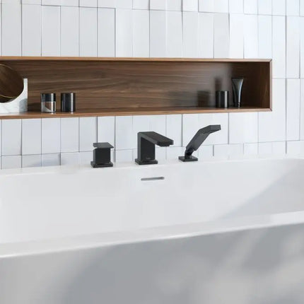 Kalia Kareo 3 Piece Deck Mount Bathtub Filler Faucet With Hand Shower - Plumbing Market