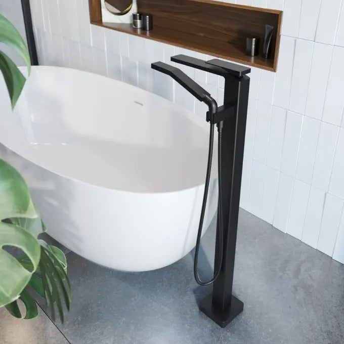 Kalia Kareo Free Standing Bathtub Filler Faucet With Hand Shower - Plumbing Market