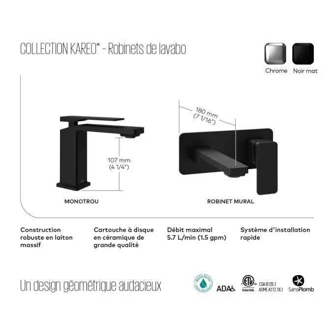 Kalia Kareo Single Hole Bathroom Sink Faucet With Pop Up Drain - Plumbing Market