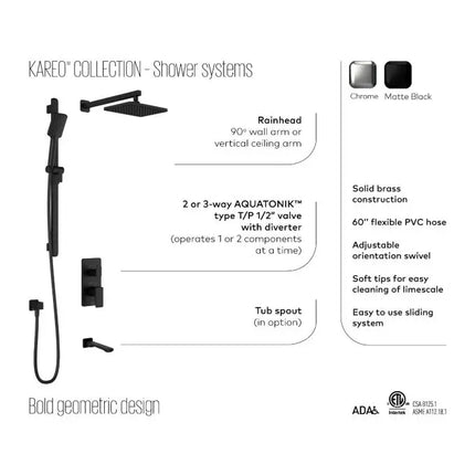 Kalia Kareo TB3 Aquatonik Thermostatic Shower Faucet System - Plumbing Market
