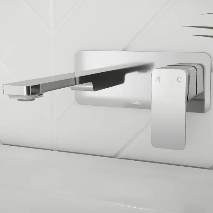 Kalia Kareo Wall Mount Bathroom Sink Faucet With Push Drain - Plumbing Market