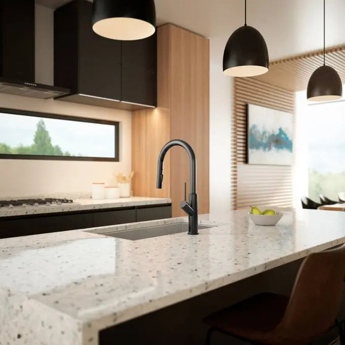 Kalia Karismatik Single Handle Kitchen Faucet Pull Down Dual Spray - Plumbing Market