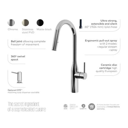 Kalia Kaviar Single Handle Kitchen Faucet Pull Down Dual Spray - Plumbing Market
