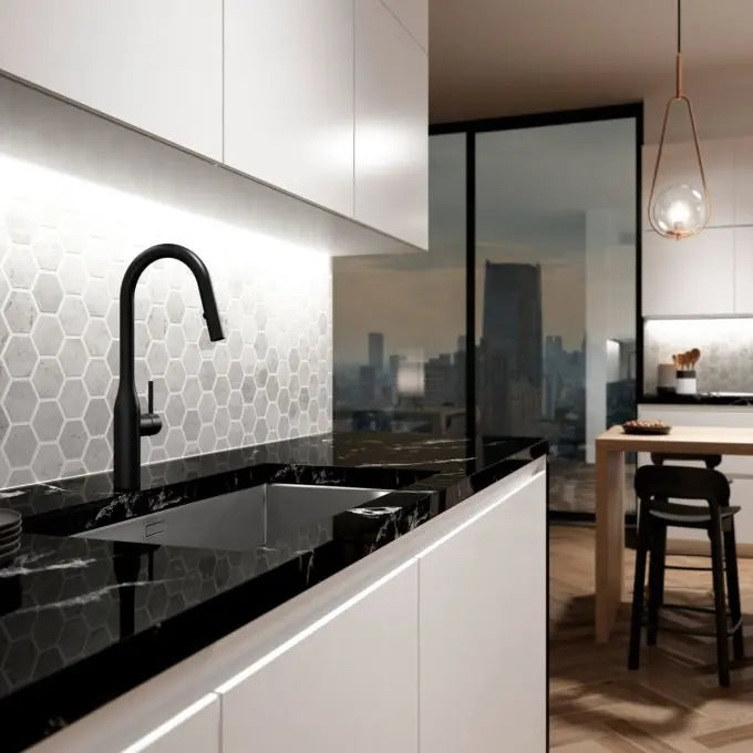 Kalia Kaviar Single Handle Kitchen Faucet Pull Down Dual Spray - Plumbing Market