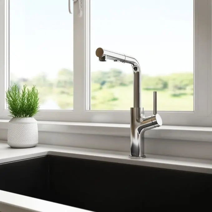 Kalia Masimo Surfer Single Handle Kitchen Faucet Pull Out Dual Spray - Plumbing Market