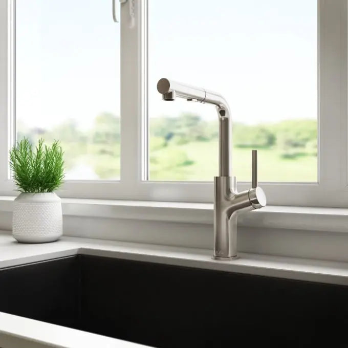 Kalia Masimo Surfer Single Handle Kitchen Faucet Pull Out Dual Spray - Plumbing Market