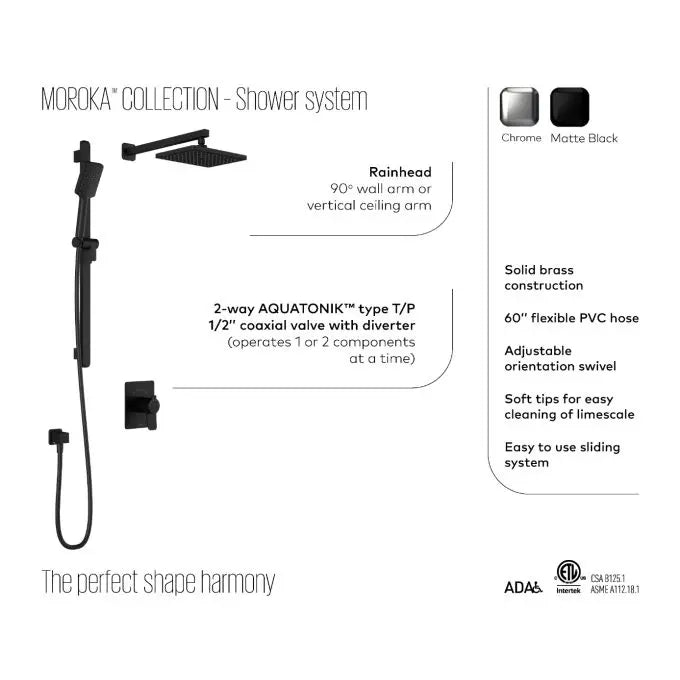 Kalia Moroka Aquatonik T and P Shower Faucet System Kit Trim - Plumbing Market