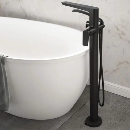 Kalia Moroka Free Standing Tub Filler With Hand Shower Trim - Plumbing Market