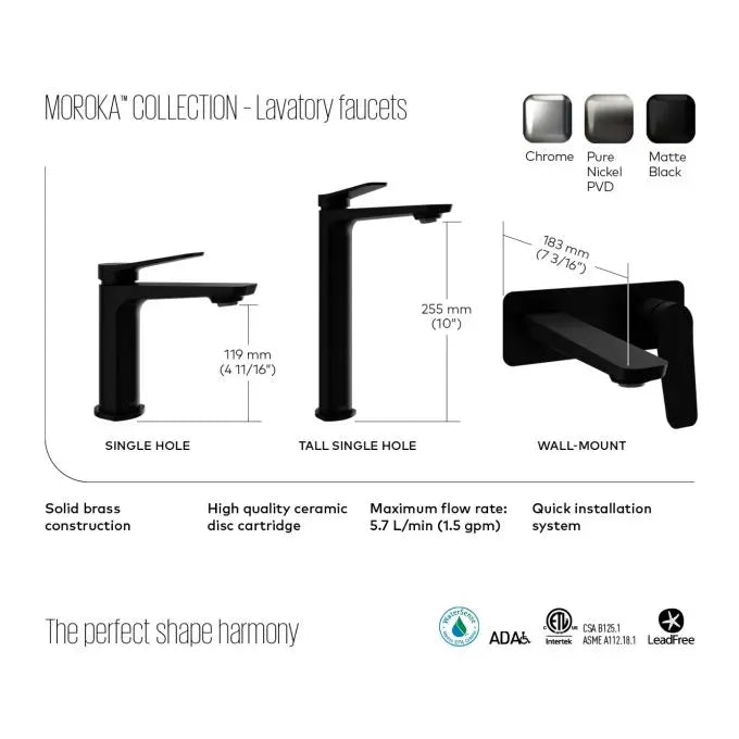 Kalia Moroka Single Hole Bathroom Sink Faucet With Drain And Overflow - Plumbing Market