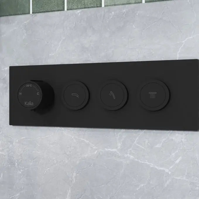 Kalia Moroka Tb3 Shower Faucet System With Push Button Valves - Plumbing Market
