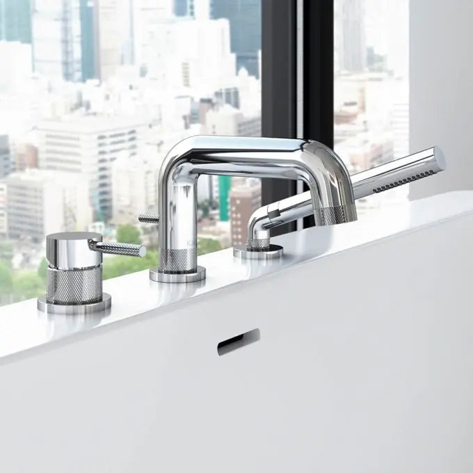 Kalia Preciso 3 Piece Deck Mount Bathtub Filler With Hand Shower - Plumbing Market