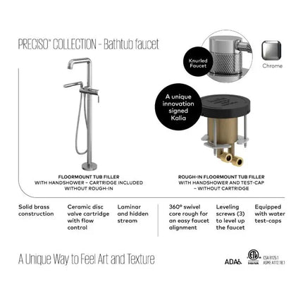 Kalia Preciso Free Standing Bathtub Filler Faucet With Hand Shower - Plumbing Market