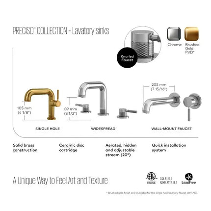 Kalia Preciso Single Hole Bathroom Sink Faucet With Push Drain - Plumbing Market