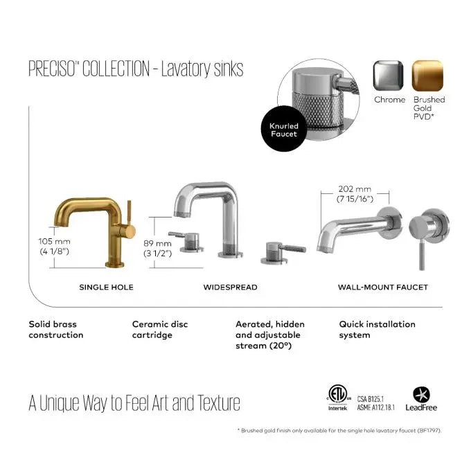 Kalia Preciso Single Hole Bathroom Sink Faucet With Push Drain - Plumbing Market