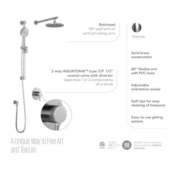 Kalia Preciso TCD1 Aquatonik Coaxial Shower Faucet System With Wallarm - Plumbing Market