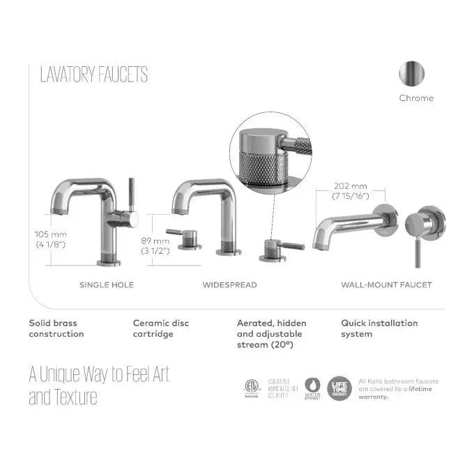 Kalia Preciso Wall Mount Bathroom Sink Faucet With Push Drain - Plumbing Market