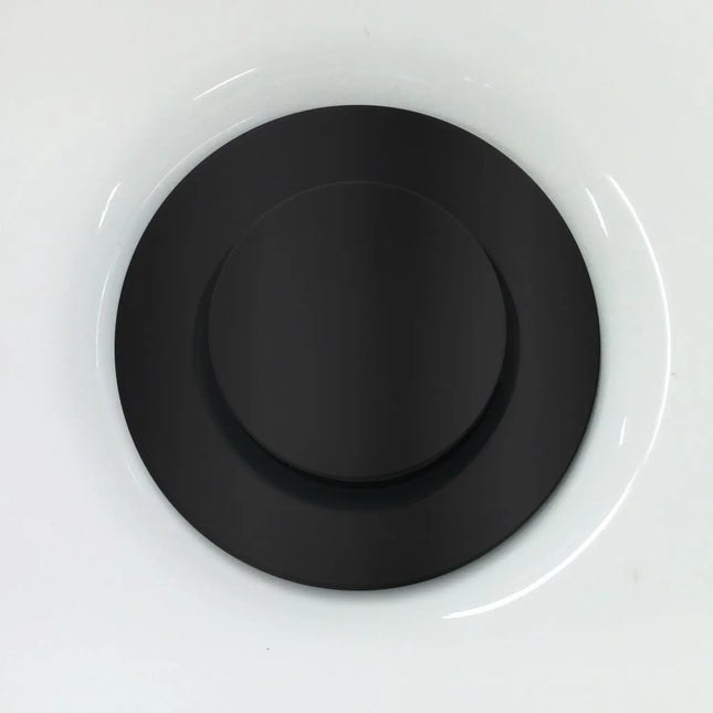 Kalia Push Drain With Overflow Assembly with 35.5mm Cap Matte Black AC1327-160 - Plumbing Market