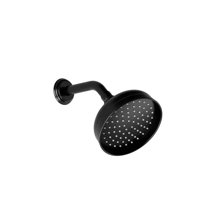 Kalia RUSTIK 156mm (6⅛'') Showerhead and 153mm (6'') 45 Degrees Wallarm Black BF1535-165 - Plumbing Market