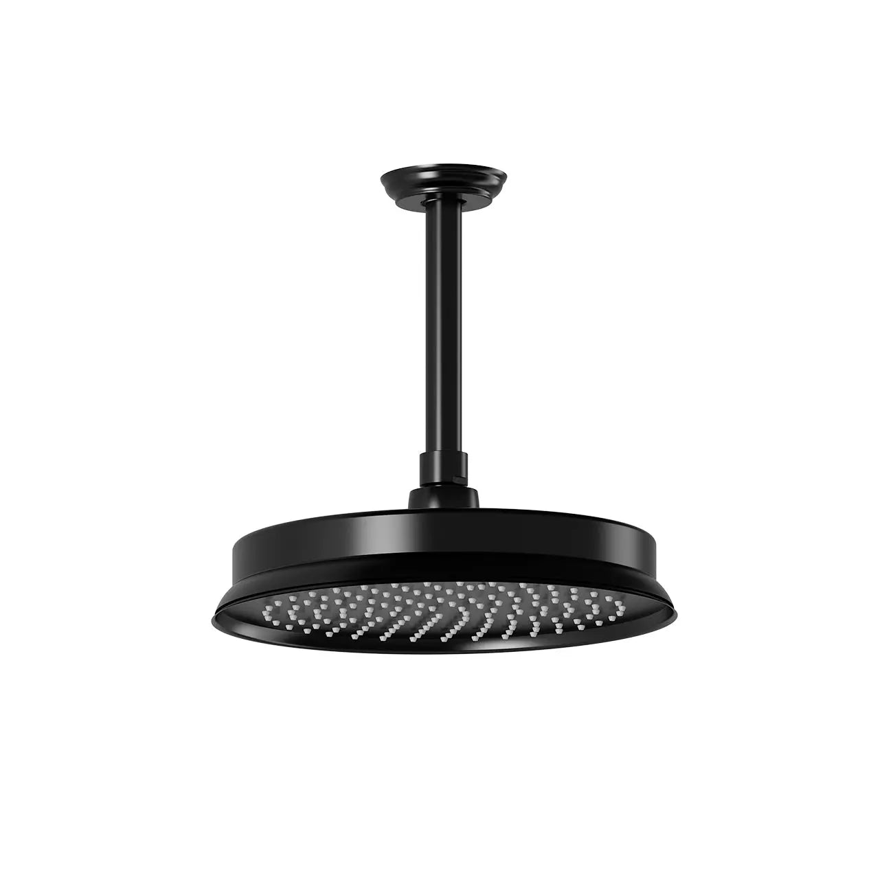 Kalia RUSTIK 229mm (9'') Rainhead and 153mm (6'') Vertical Ceiling Arm Black BF1508-165 - Plumbing Market