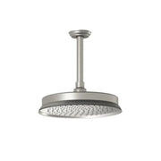 Kalia RUSTIK 229mm (9'') Rainhead and 153mm (6'') Vertical Ceiling Arm Pure Nickel PVD BF1508-125 - Plumbing Market
