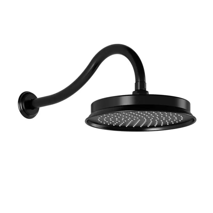 Kalia RUSTIK 229mm (9'') Rainhead and 344mm (13½'') 90 Degrees Wallarm Black BF1507-165 - Plumbing Market