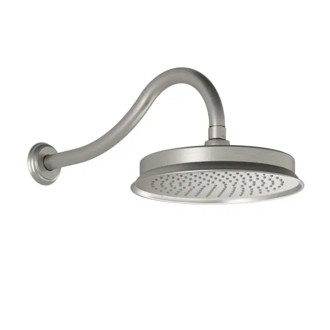 Kalia RUSTIK 229mm (9'') Rainhead and 344mm (13½'') 90 Degrees Wallarm Pure Nickel PVD BF1507-125 - Plumbing Market
