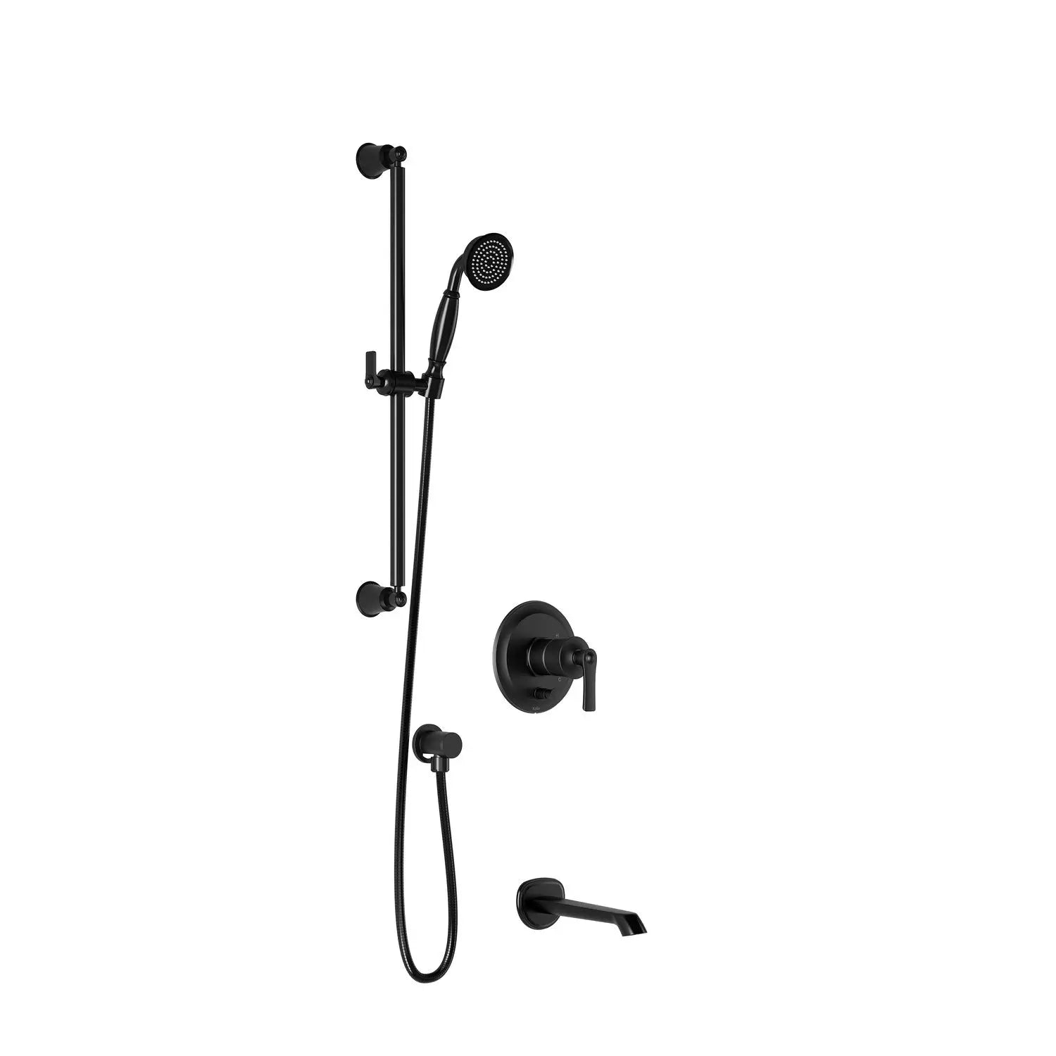 Kalia RUSTIK PB2 : Pressure Balance Tub and Shower System Black BF1510-165 - Plumbing Market