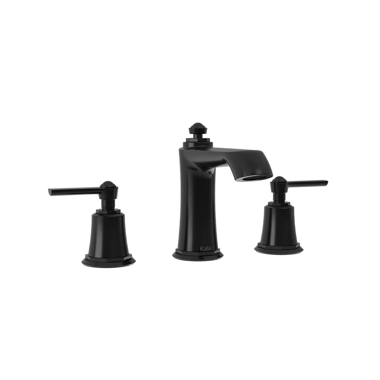 Kalia RUSTIK Widespread Lavatory Faucet with Push Drain With Overflow Black BF1485-165 - Plumbing Market