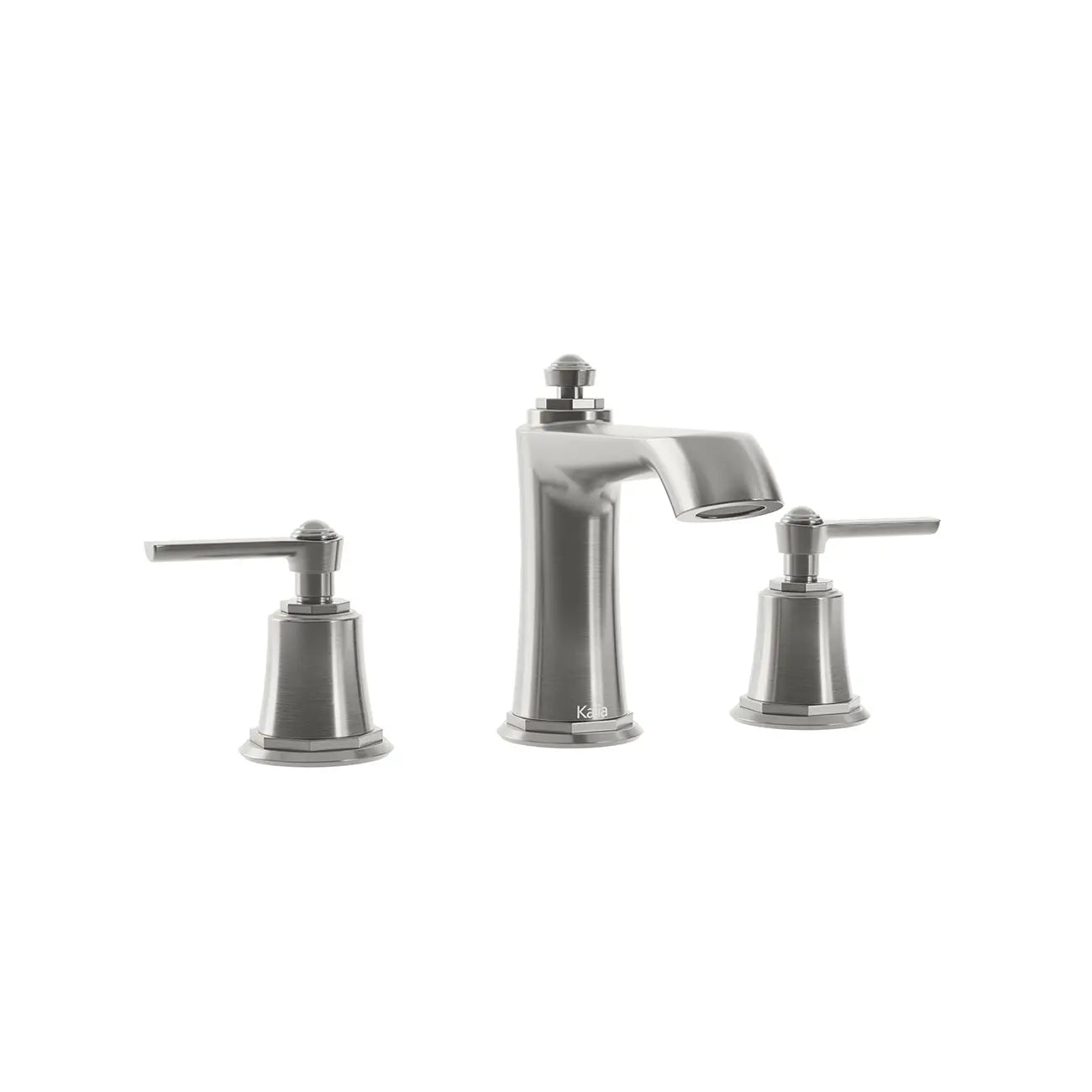 Kalia RUSTIK  Widespread Lavatory Faucet with Push Drain With Overflow Pure Nickel PVD BF1485-125 - Plumbing Market