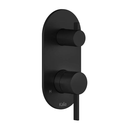 Kalia Round Decorative Trim for ½'' Pressure Balance With Volume Control Valve and 2-Way Diverter - Cartridge Included Matte Black 104849-160 - Plumbing Market