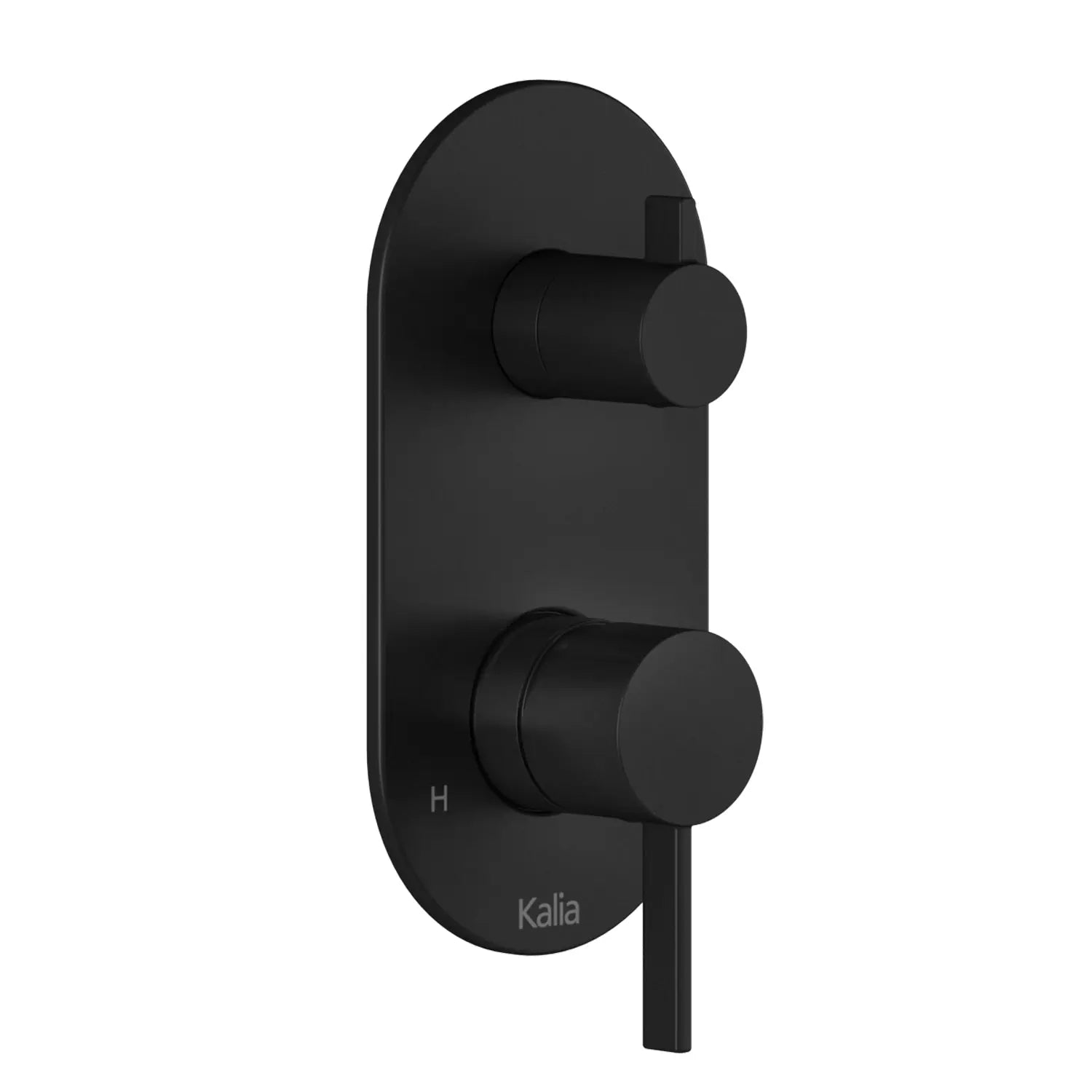 Kalia Round Decorative Trim for ½'' Pressure Balance With Volume Control Valve and 2-Way Diverter - Cartridge Included Matte Black 104849-160 - Plumbing Market