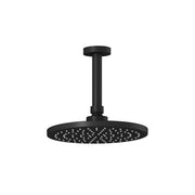 Kalia RoundOne220mm (8 ⅝'') Rainhead and Vertical Ceiling Arm Matte Black BF1634-160 - Plumbing Market