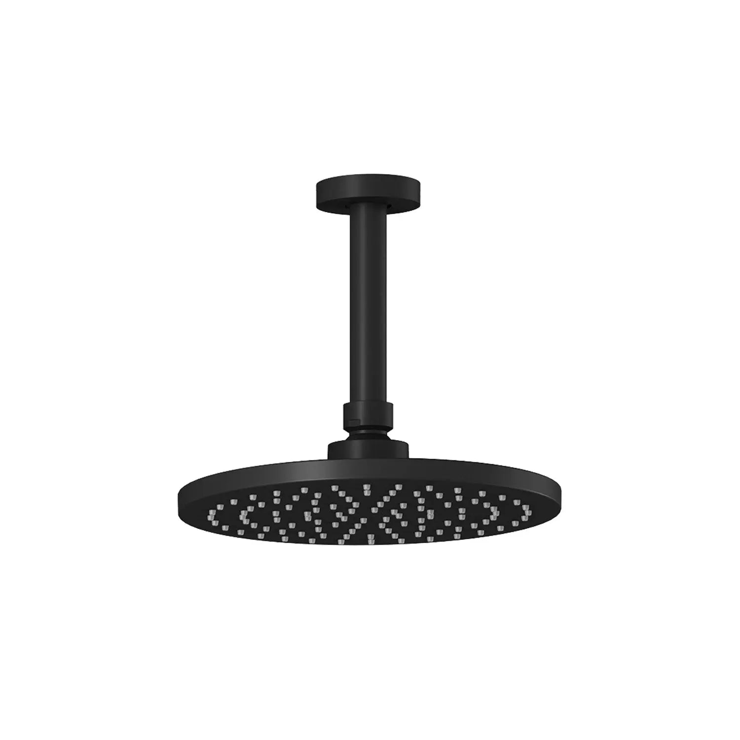 Kalia RoundOne220mm (8 ⅝'') Rainhead and Vertical Ceiling Arm Matte Black BF1634-160 - Plumbing Market