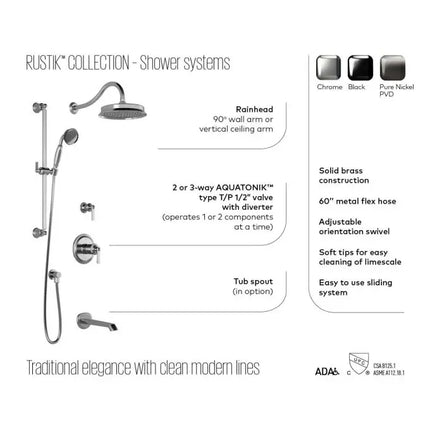 Kalia Rustik PB4 Pressure Balanced Shower Faucet System - Plumbing Market