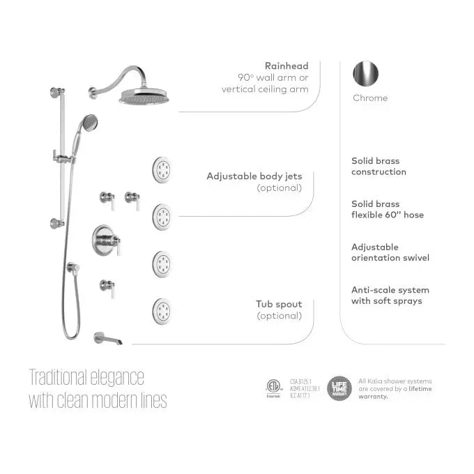 Kalia Rustik T375 Thermostatic Shower Faucet System With Body Jets - Plumbing Market