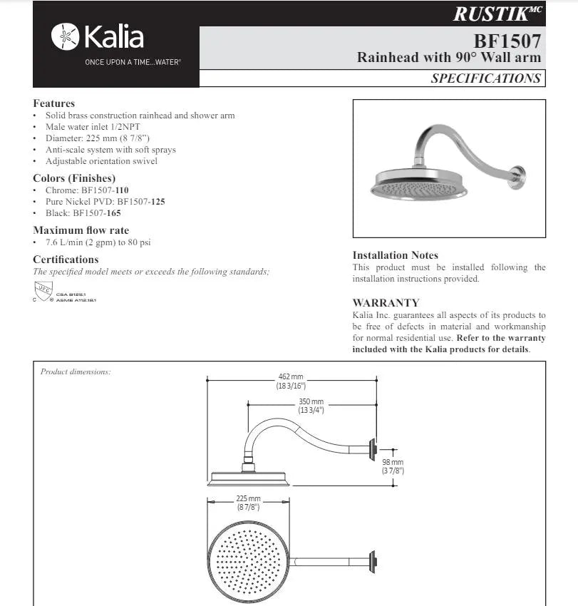 Kalia Rustik T375 Thermostatic Shower Faucet System With Body Jets - Plumbing Market