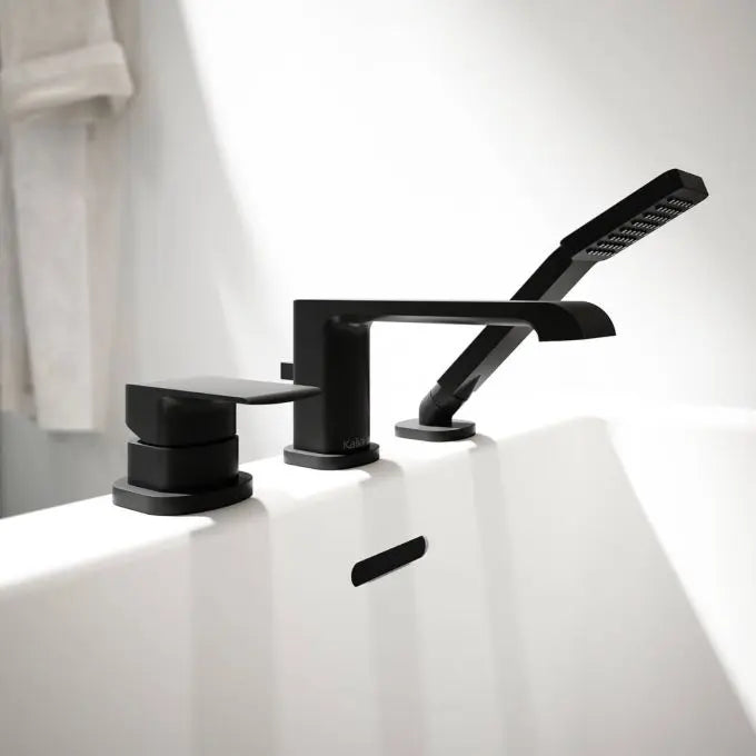 Kalia Sobrio Pressure Balance 3 Piece Tub Filler W Handshower - Plumbing Market