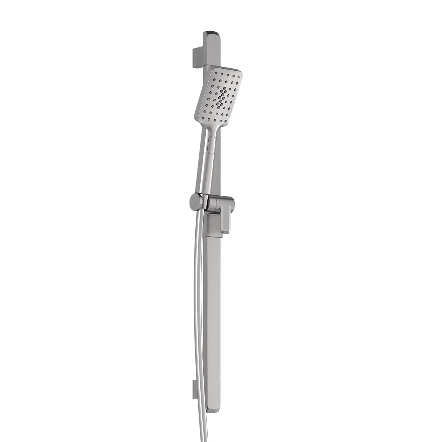 Kalia SquareOne 2-Jet Handshower, Wallbar and 60'' Flexible and Soft PVC Hose Assembly Pure Nickel PVD BF1647-125 - Plumbing Market