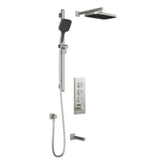 Kalia SquareOne TB3 PLUS (Valve Not Included) : AQUATONIK T/P Push-Button Shower System with Wallarm Pure Nickel - Plumbing Market